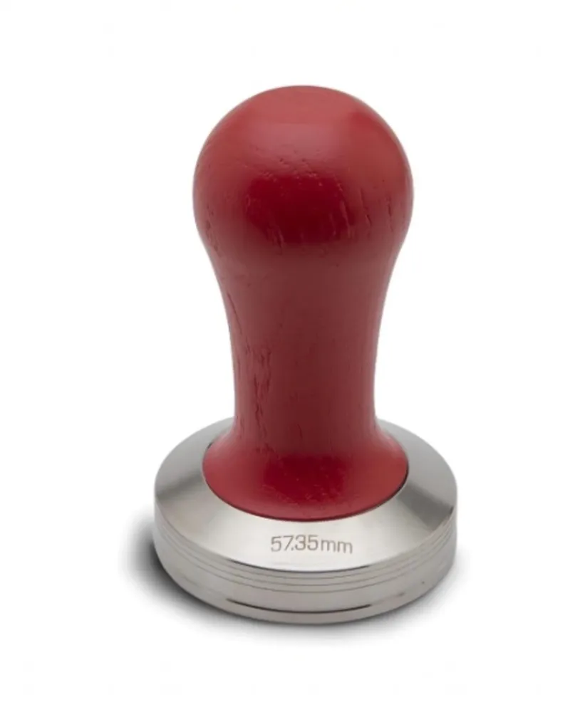 Lelit tamper med trehåndtak rød 57,35 mm