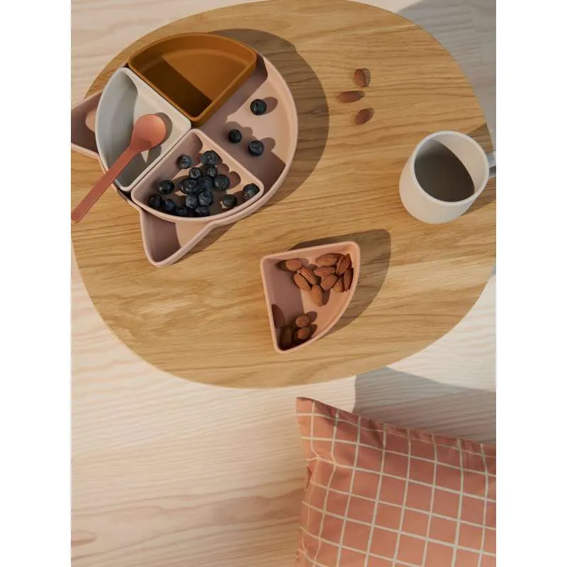 Liewood Arne Tallerken m. 4 Innleggsskåler - Silikon - Cat/Rose Multi Mix