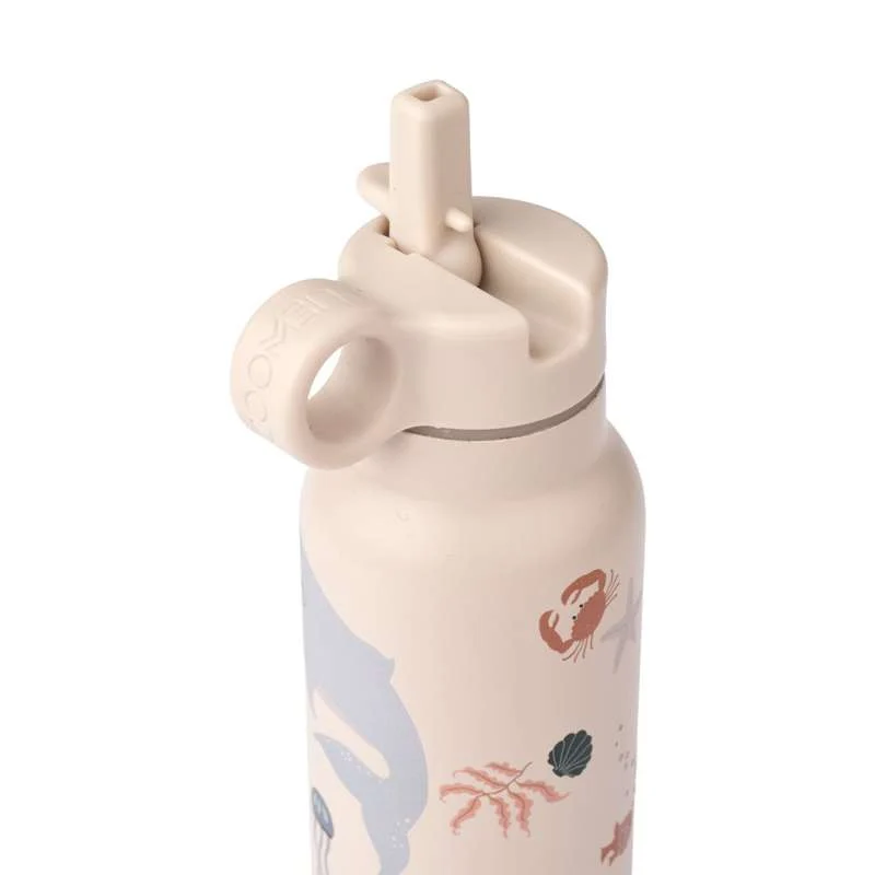 Liewood Falk Drikkeflaske - Rustfritt Stål - 350ml - Havdyr/Sand