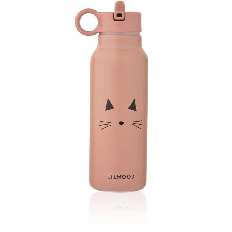 Liewood Falk Drikkeflaske - Rustfritt Stål - 350ml - Katt/Mørk Rosa