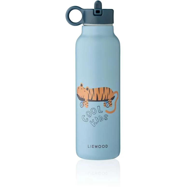 Liewood Falk Drikkeflaske - Rustfritt Stål - 500ml - Tiger/Beach Blue