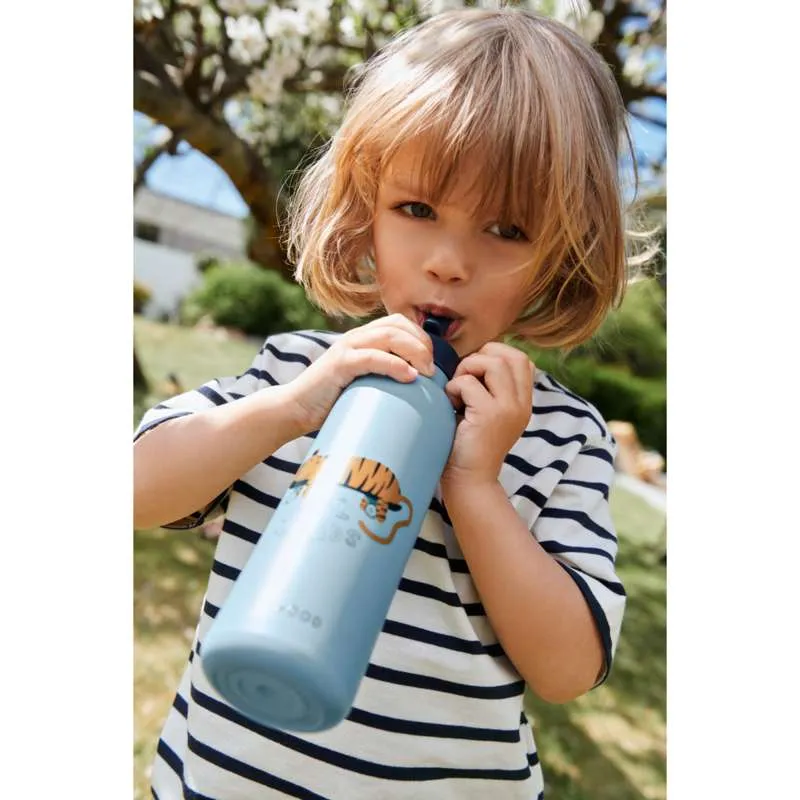Liewood Falk Drikkeflaske - Rustfritt Stål - 500ml - Tiger/Beach Blue