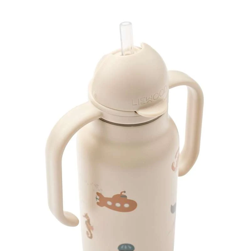 Liewood Kimmie Drikkeflaske - Rustfritt Stål - 250ml - Havdyr/Sand