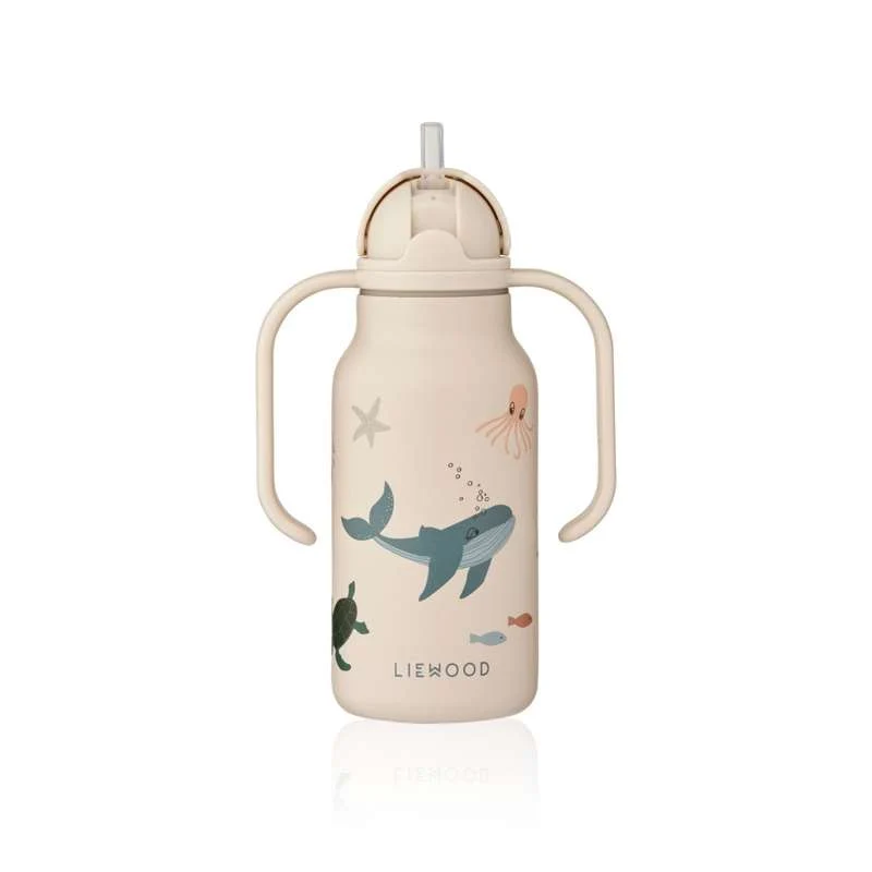 Liewood Kimmie Drikkeflaske - Rustfritt Stål - 250ml - Havdyr/Sand