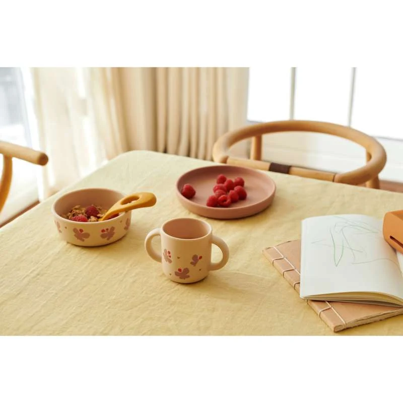 Liewood Vivi Baby Spisesett - 4 deler - Silikon - Sommerfugl/Epleblomst