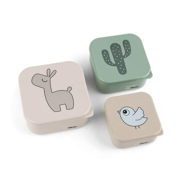 Matbokser Deer friends 3-pk, Done Deer, Sand