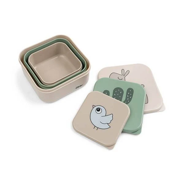 Matbokser Deer friends 3-pk, Done Deer, Sand