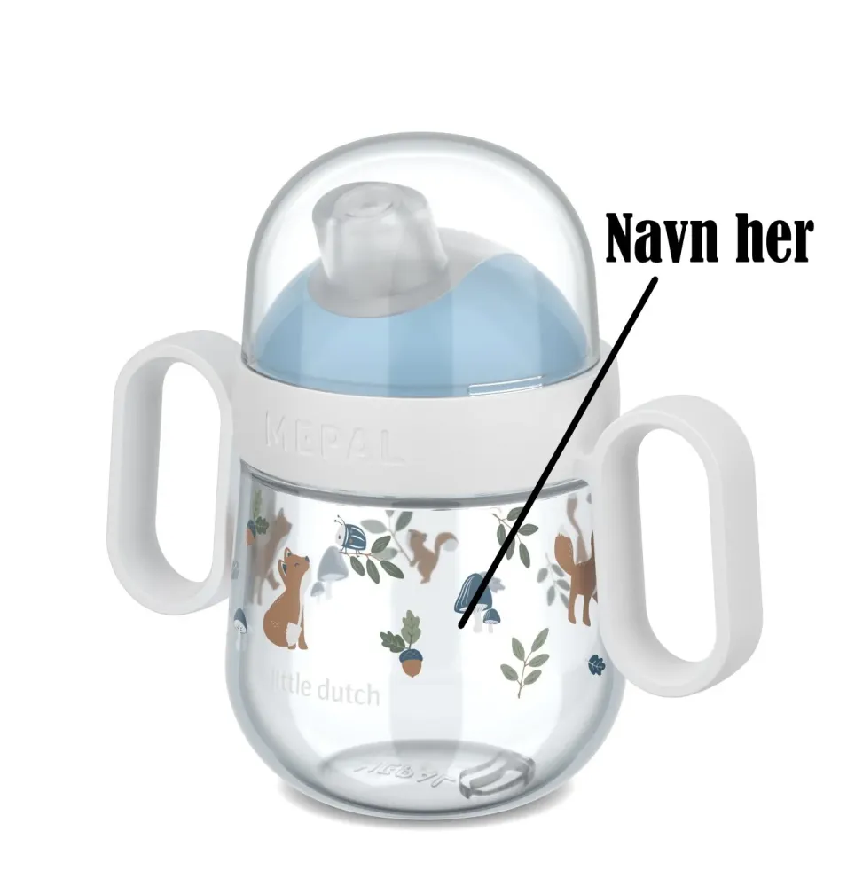 MEPAL Drikkeflaske Med Navn, fra 6 mnd Non Drip, Little Dutch