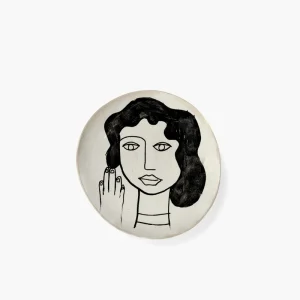 Plate M Off White Black La Mère