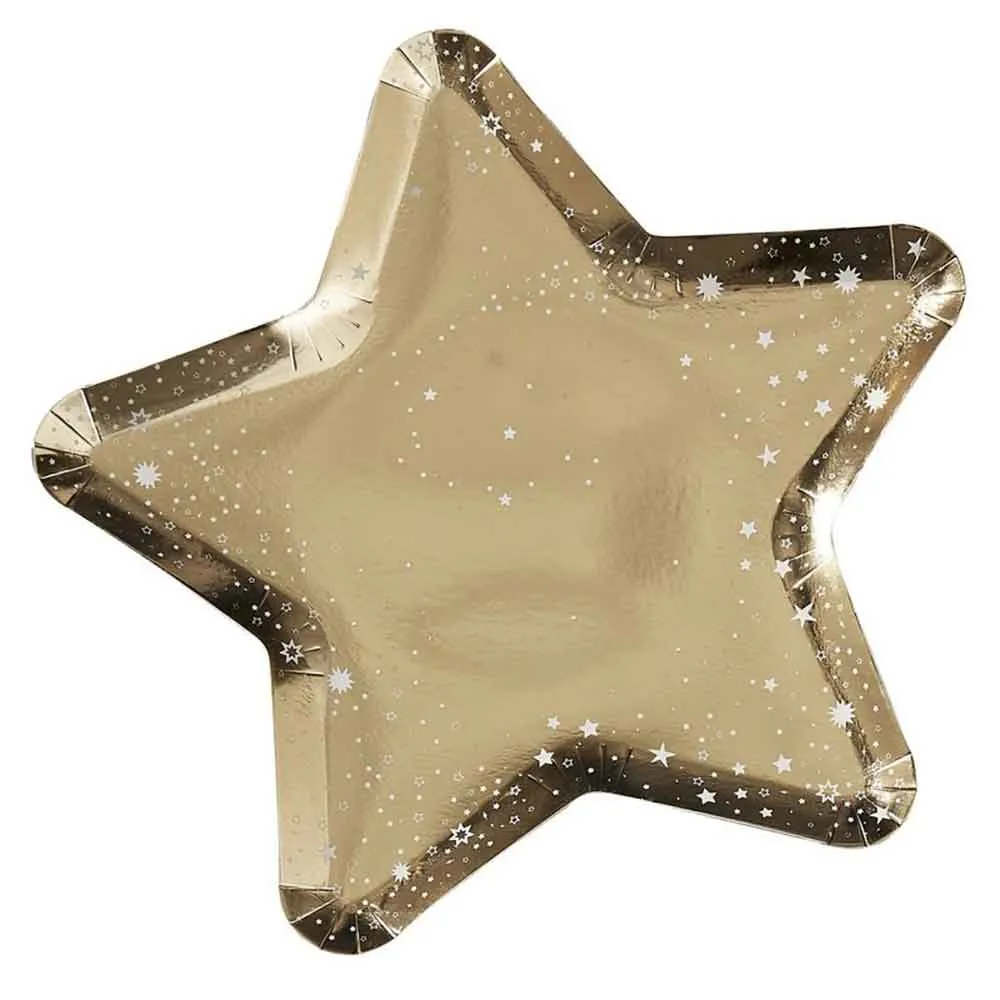 Pop Bubbly Tallerken Stjerne Gull 8 stk.