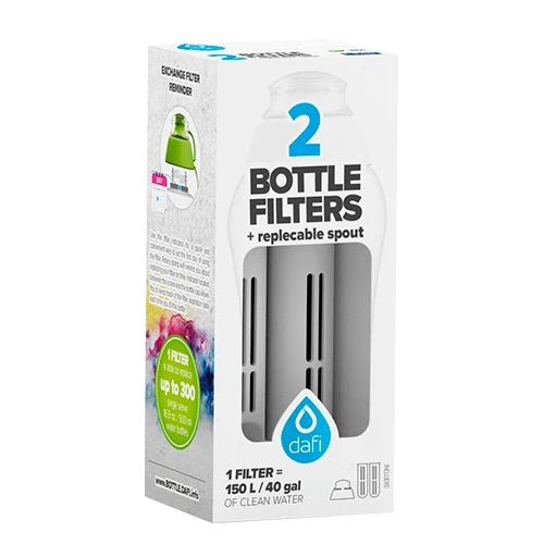 Refill 2 stk Filter + Munnstykke Til Filterflaske, Grå