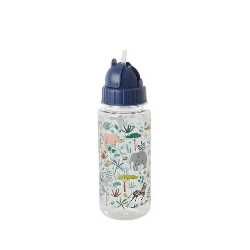 RICE Drikkeflaske med sugerørfunksjon - Dusty Green Jungle - 500 ml.