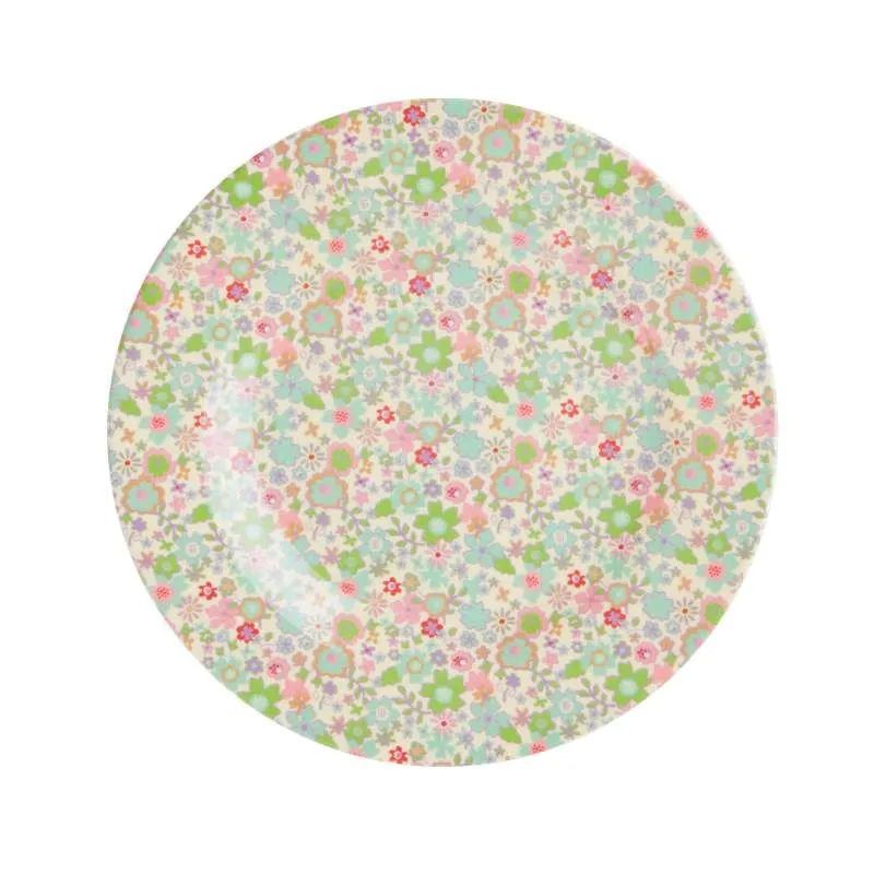 RICE Tallerken - Liten - Pastell Høst Blomstertrykk