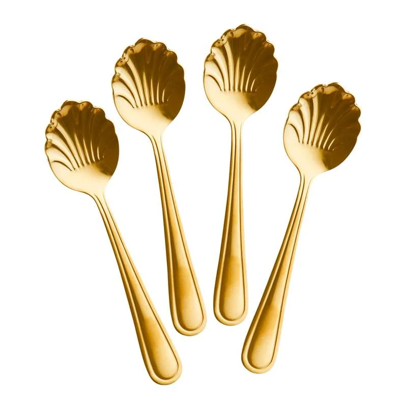 RICE Teskjeer - 4-pk - Rustfritt Stål - Gullfarget