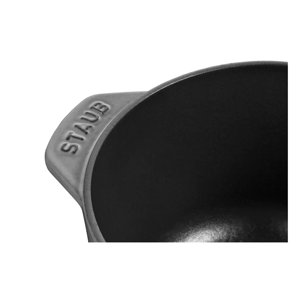 Ris-Cocotte 16cm / 1,7l, Rund, grafittgrå, Støpejern - STAUB 🇫🇷