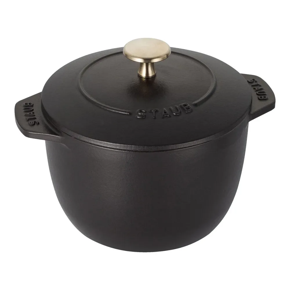 Ris-Cocotte 16cm / 1,7l, Rund, svart, Støpejern - STAUB 🇫🇷