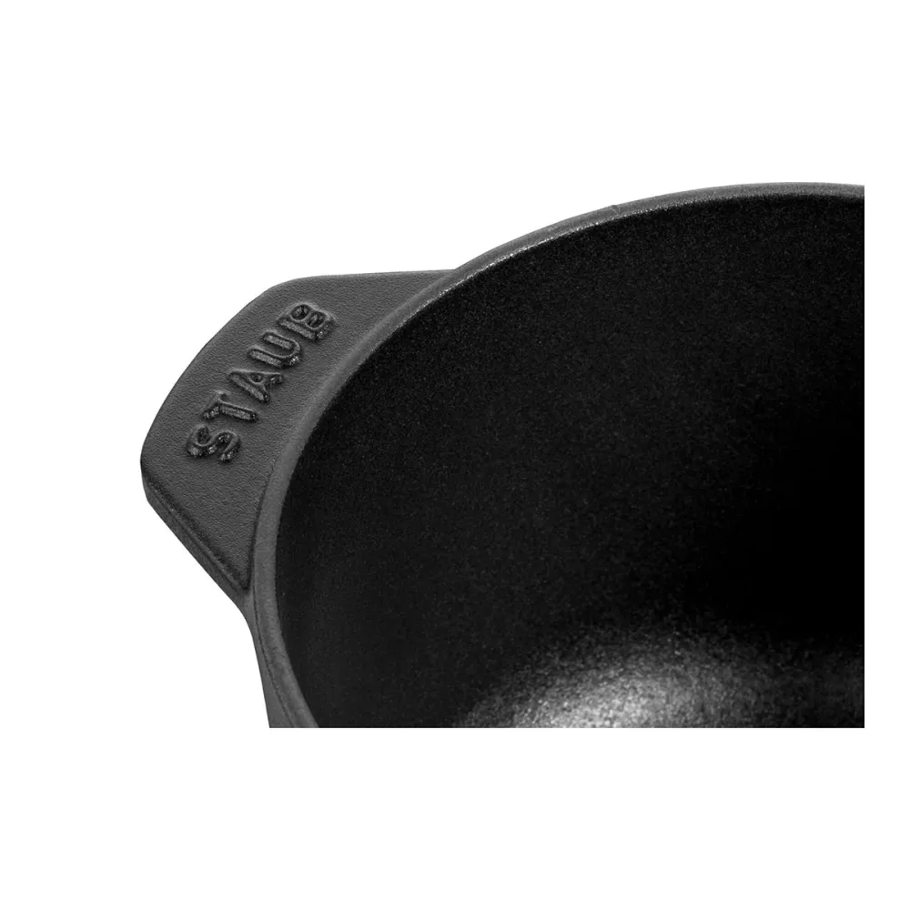 Ris-Cocotte 16cm / 1,7l, Rund, svart, Støpejern - STAUB 🇫🇷