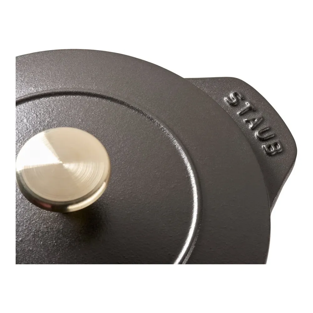Ris-Cocotte 16cm / 1,7l, Rund, svart, Støpejern - STAUB 🇫🇷