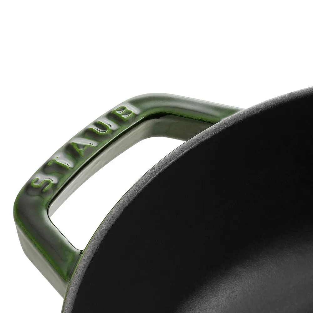 Sautepanne Chistera 24 cm / 2,4l, rund, Basilikumgrønn, støpejern - STAUB 🇫🇷