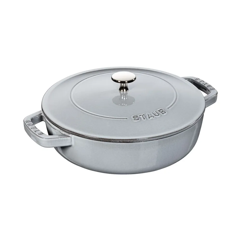 Sautepanne Chistera 24 cm / 2,4l, rund, Grafitgrå, støpejern - STAUB 🇫🇷