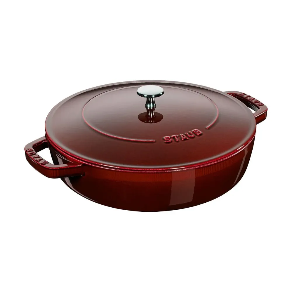 Sautepanne Chistera 24 cm / 2,4l, rund, Grenadine, støpejern - STAUB 🇫🇷