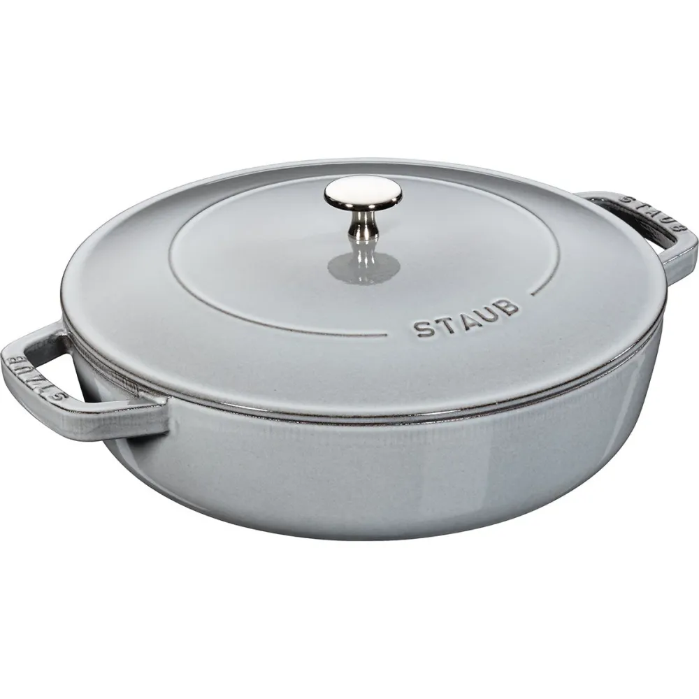 Sautepanne Chistera 28 cm / 3.7l, rund, Grafitgrå, støpejern - STAUB 🇫🇷