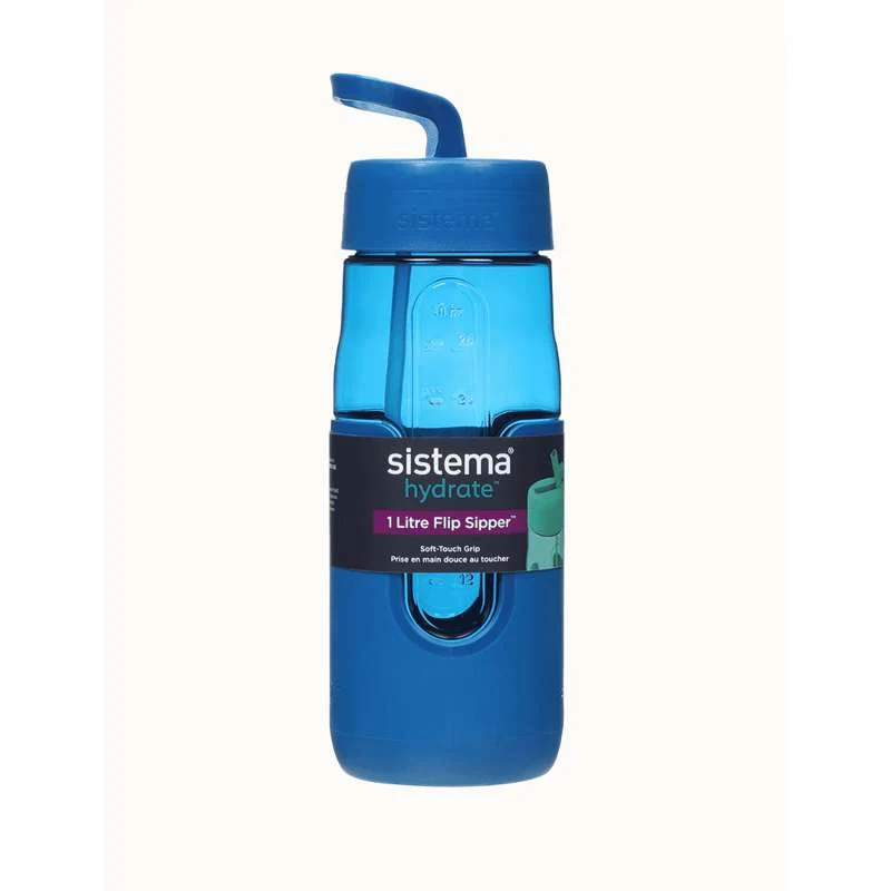 Sistema Flip Sipper Bottle Drikkeflaske - 1L - Havblå