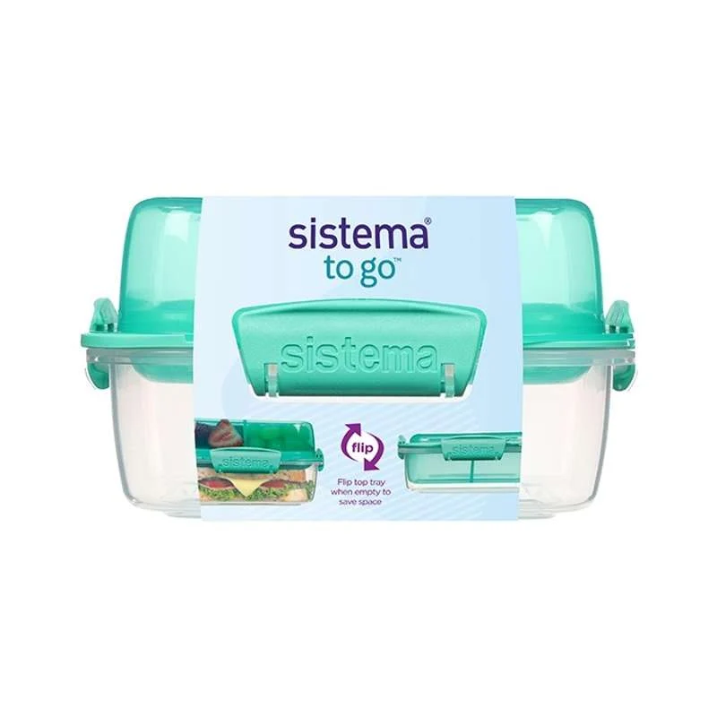 Sistema Matboks - Lunch Stack To Go Square - 1.24L - Minty Teal