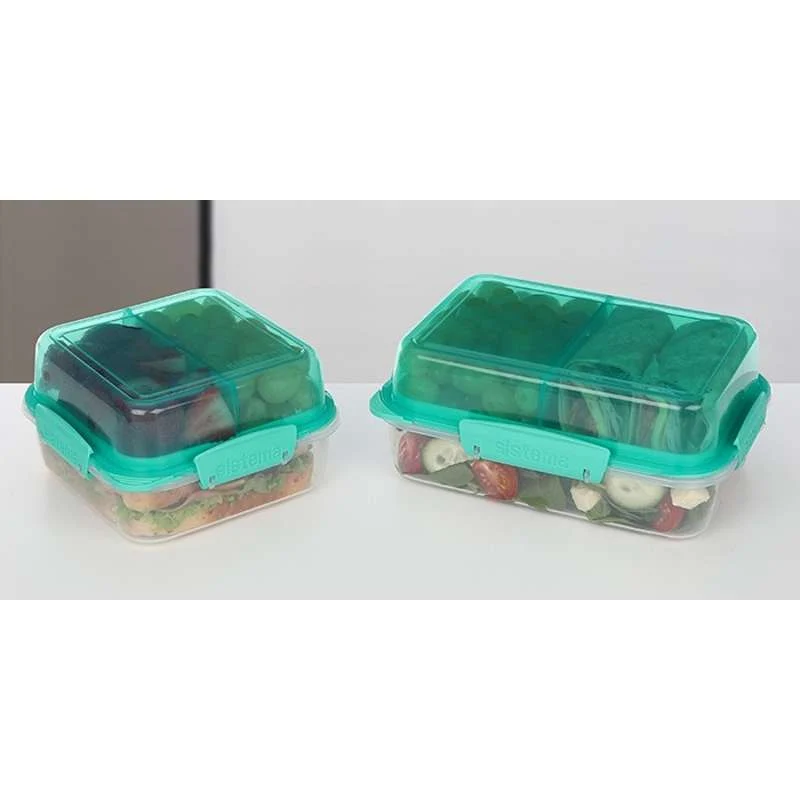 Sistema Matboks - Lunch Stack To Go Square - 1.24L - Minty Teal