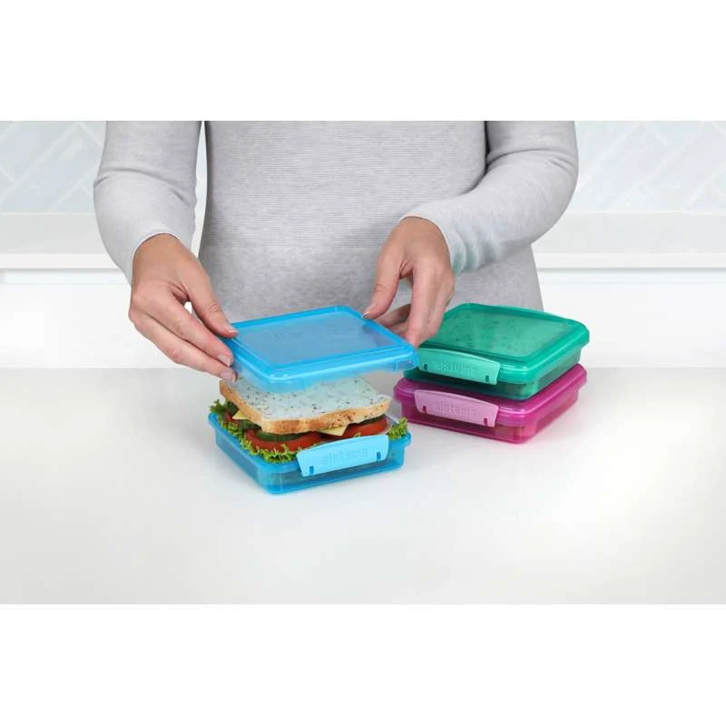 Sistema Matboks - Sandwichboks - 3-Pak - 450ml - Ass.
