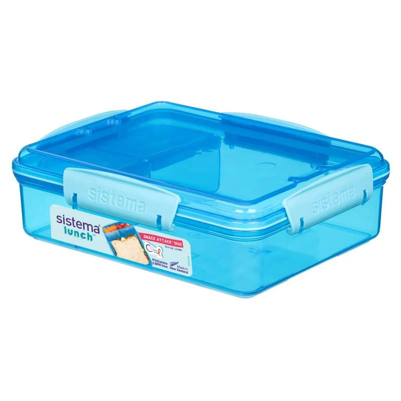 Sistema Matboks - Snack Attack Duo Lunsj - 975ml - Blå