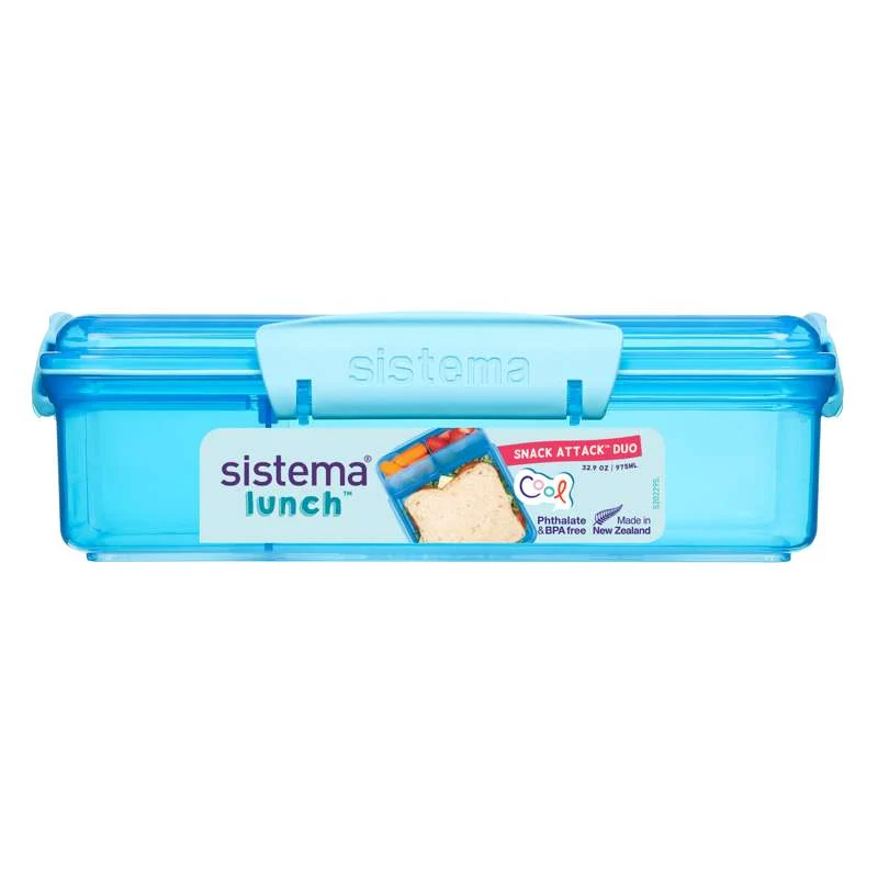 Sistema Matboks - Snack Attack Duo Lunsj - 975ml - Blå