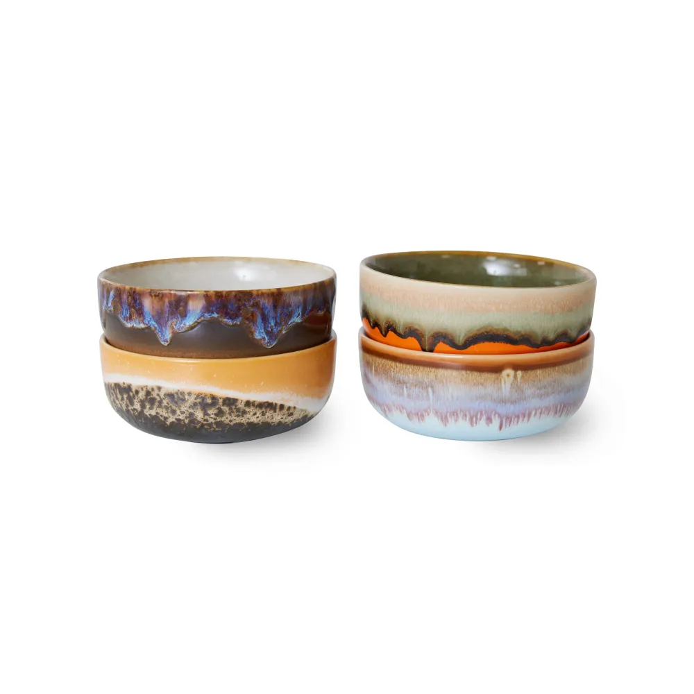 4 stk | Ceramic Skål Crystal