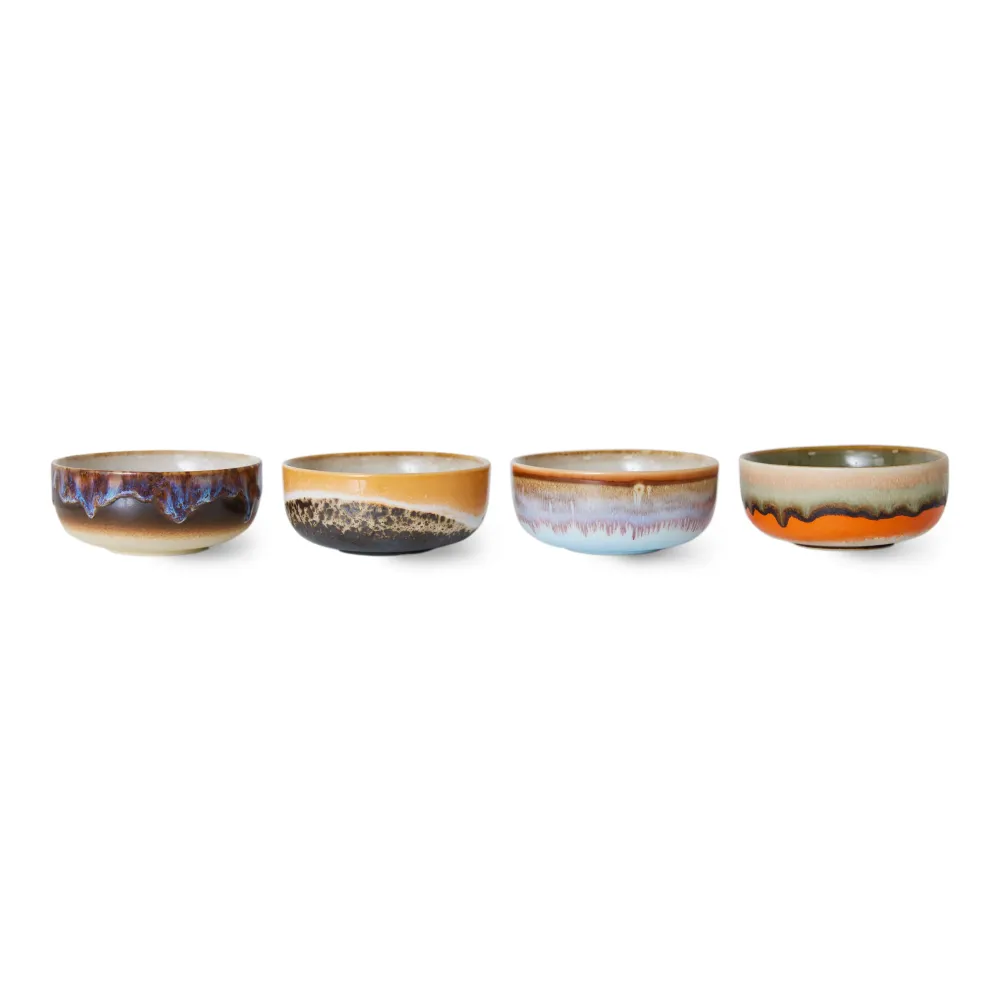 4 stk | Ceramic Skål Crystal