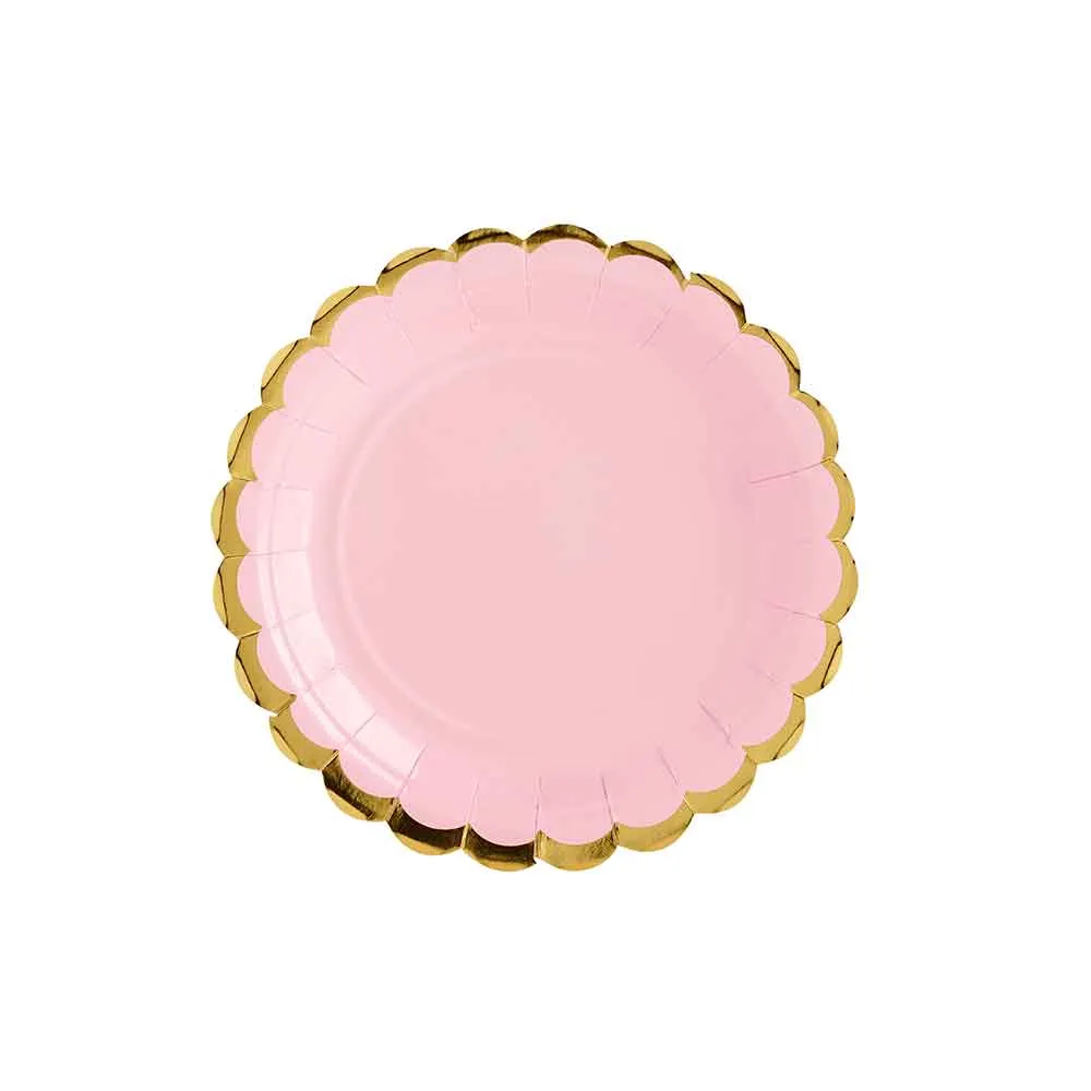 Tallerken Pastell Rosa 6 stk.