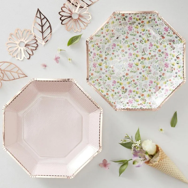 Tallerkener Rosegull Pastell & Blomster