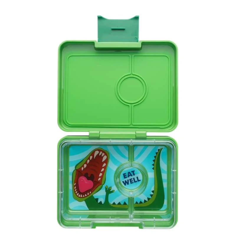 Yumbox Matboks - Minisnack - 3 rom - Jurassic Green/Dinosaur