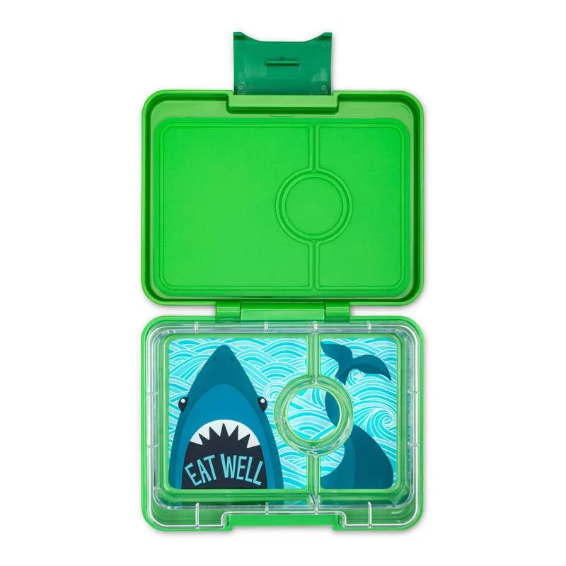 Yumbox Matboks - Minisnack - 3 rom - Jurassic Green/Hai