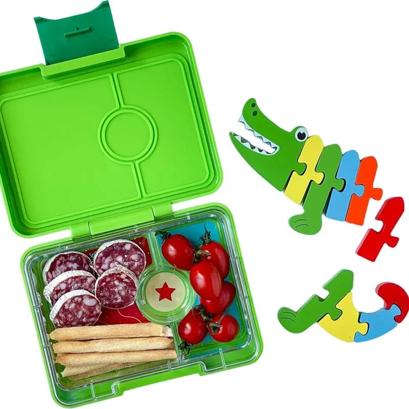 Yumbox Matboks - Minisnack - 3 rom - Jurassic Green/Hai