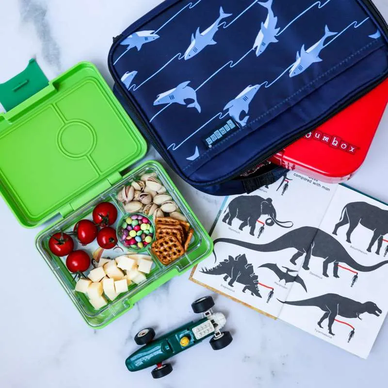 Yumbox Matboks - Minisnack - 3 rom - Jurassic Green/Hai