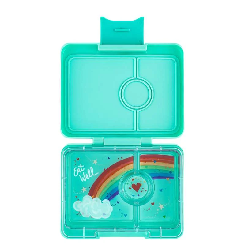 Yumbox Matboks - Minisnack - 3 rom - Miami Aqua/Regnbue