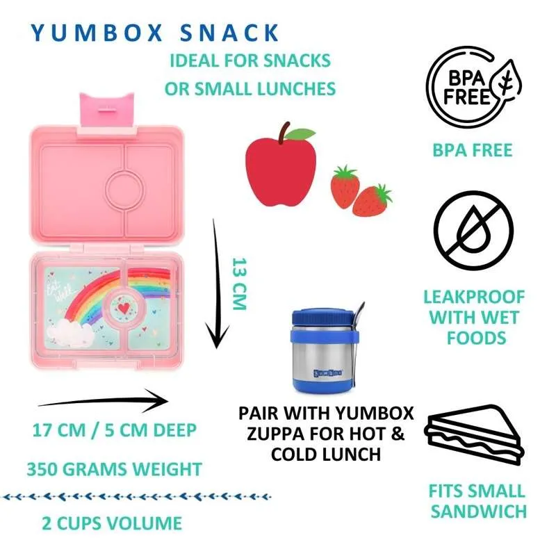 Yumbox Matboks - Minisnack - 3 rom - Miami Aqua/Regnbue