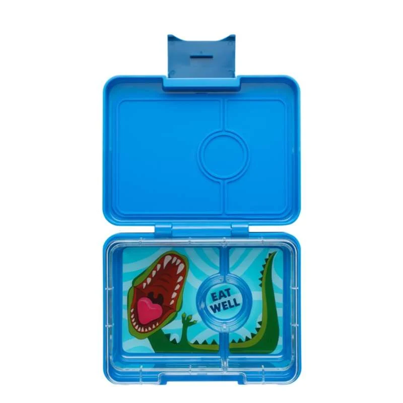 Yumbox Matboks - Minisnack - 3 rom - Surf Blue/Dinosaur