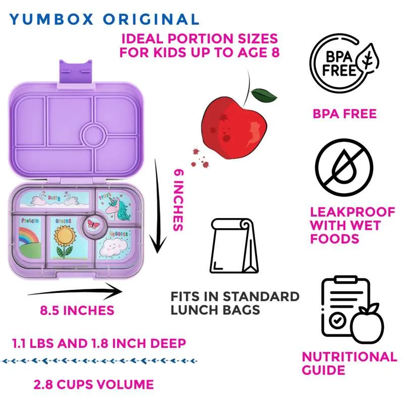 Yumbox Matboks - Original - 6 rom - Lavendel Lilla/Unicorn