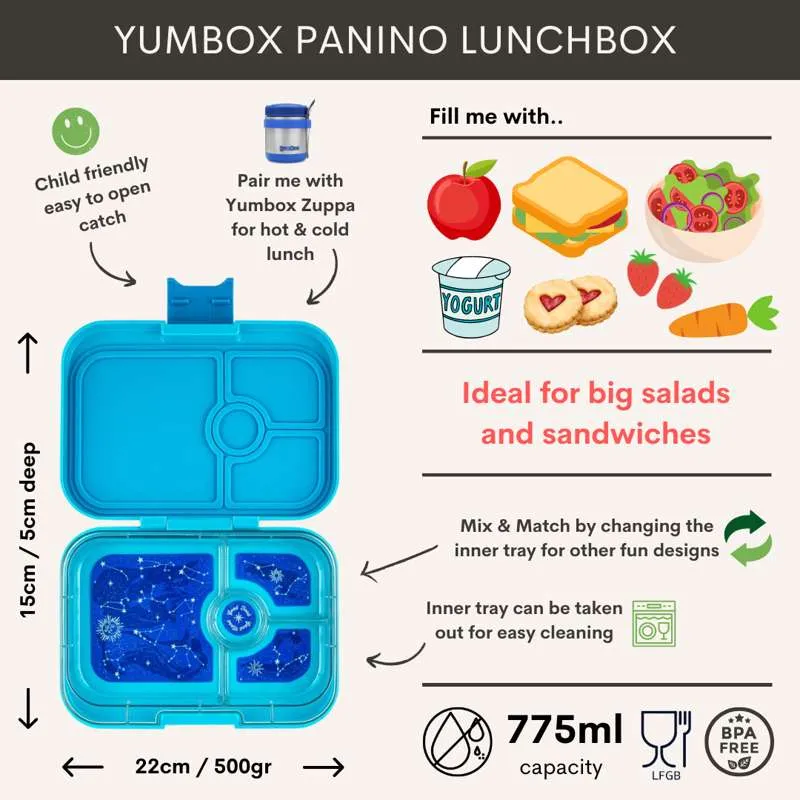 Yumbox Matboks - Panino - 4 rom - Misty Aqua/Rainbow