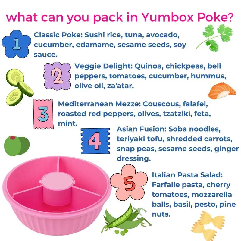 Yumbox Matboks - Poke Love Bowl - 4 rom - Guava Pink