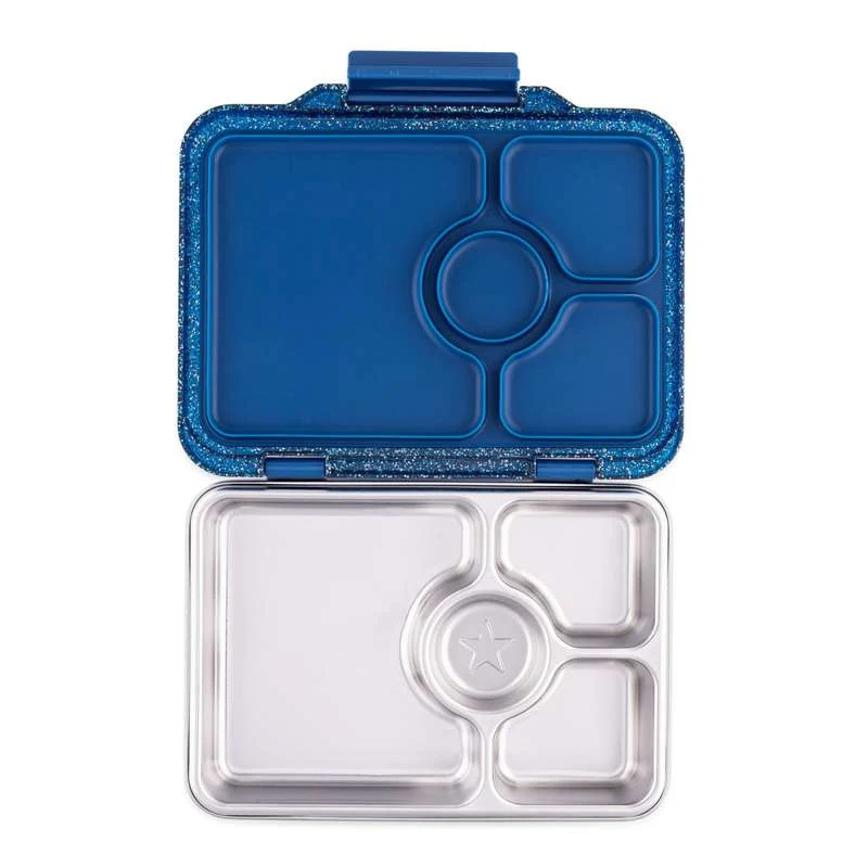 Yumbox Matboks - Presto Rustfritt Stål - 4 rom - Twilight Blue Glitter