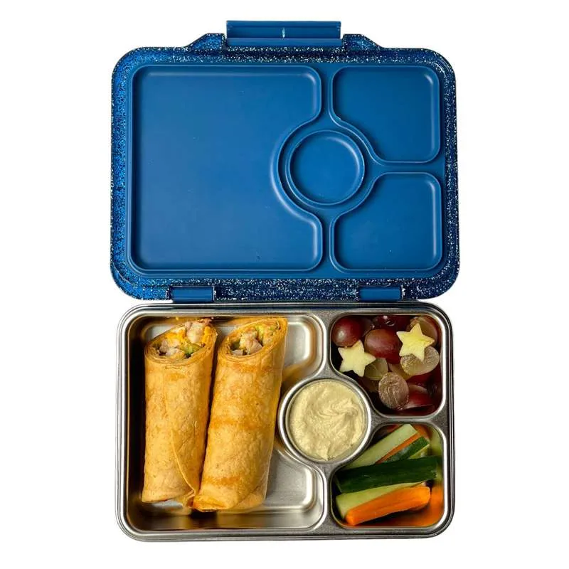 Yumbox Matboks - Presto Rustfritt Stål - 4 rom - Twilight Blue Glitter