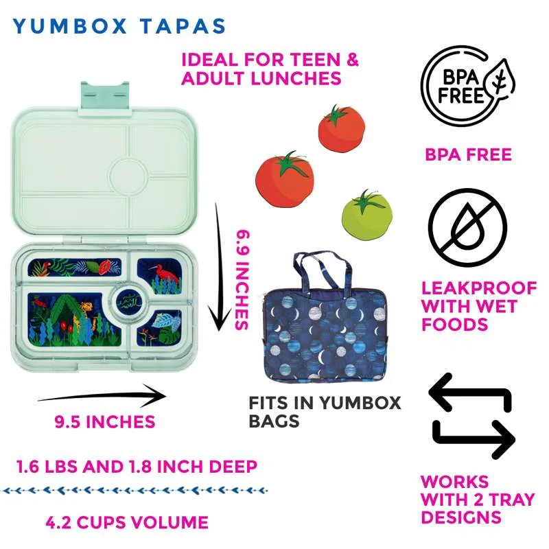 Yumbox Matboks - Tapas XL - 5 rom - Pistachio Green/Jungle