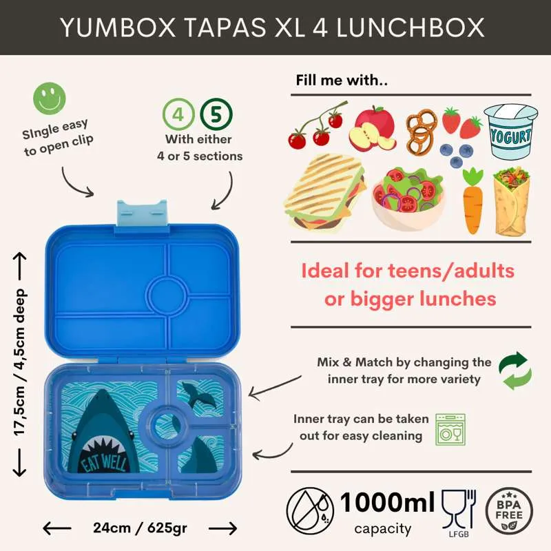 Yumbox Matboks - Tapas XL - 4 rom - Seville Purple/Rainbow